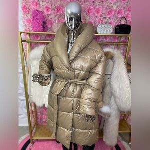 Stylish Tan Puffer Coat